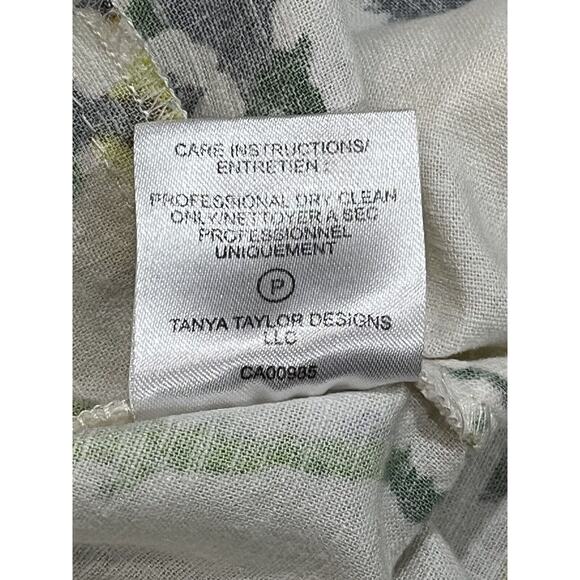 Tanya Taylor Inez Cream Multicolor Floral Print Linen Rayon Pockets Midi Dress 8 - Picture 11 of 16